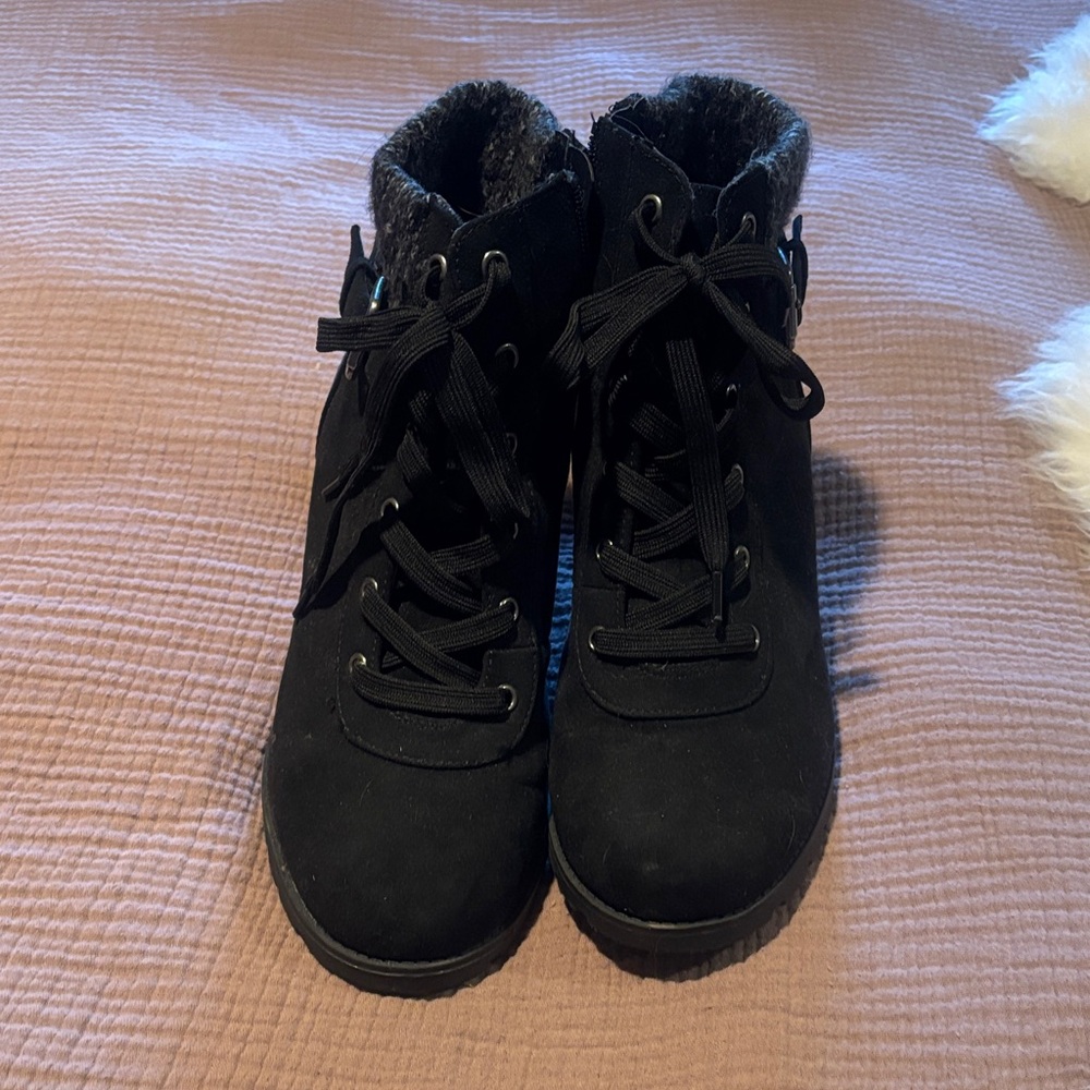 Torrid Black Lace-Up Ankle Boots